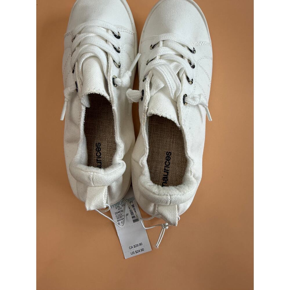 Maurices Womens White Ballet Flats Size 6.5 With Tags Slip On Shoes